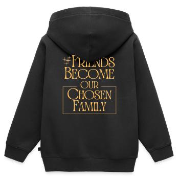 Freunde werden unsere auserwählte Familie True Friend Zitat - Kinder Premium Organic Zip Hoodie - Schwarz - Hinten - AI Model Kid Male (0cm)