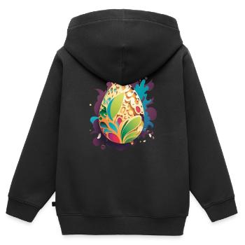 Une interprétation abstraite des œufs de Pâques - Sweat Premium à capuche zippé enfant bio - noir - Dos - AI Model Kid Male (0cm)