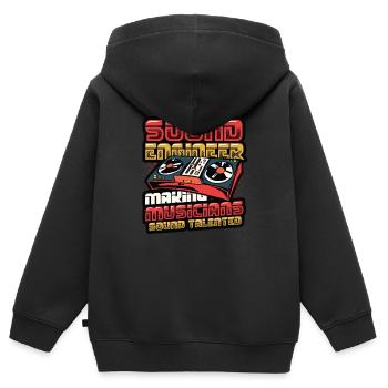 Drôle d’ingénieur du son et d’ingénieur du son - Sweat Premium à capuche zippé enfant bio - noir - Dos - AI Model Kid Male (0cm)
