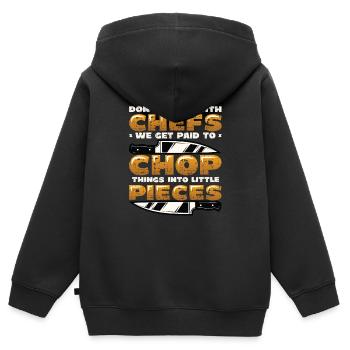 Don't mess with the chef - Kids Premium Organic Zip-up Hoodie - black - Back - AI Model Kid Male (0cm)