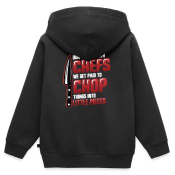 Don't mess with the chef - Kids Premium Organic Zip-up Hoodie - black - Back - AI Model Kid Male (0cm)