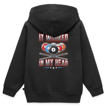 Ça marchait dans ma tête, billard de billard - Sweat Premium à capuche zippé enfant bio - noir - Dos - AI Model Kid Male (0cm)