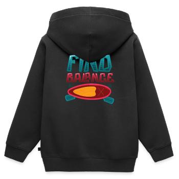 Balance Finden - Kinder Premium Organic Zip Hoodie - Schwarz - Hinten - AI Model Kid Male (0cm)