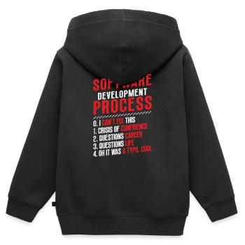 Software-Entwicklungsprozess, Programmierung - Kinder Premium Organic Zip Hoodie - Schwarz - Hinten - AI Model Kid Male (0cm)