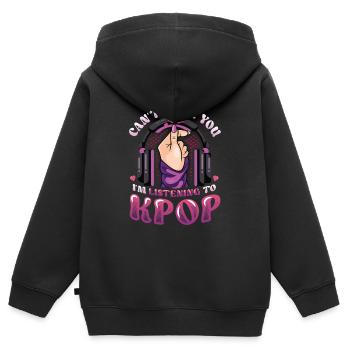 Ich Höre Dich Nicht, Ich Höre Kpop - Kinder Premium Organic Zip Hoodie - Schwarz - Hinten - AI Model Kid Male (0cm)