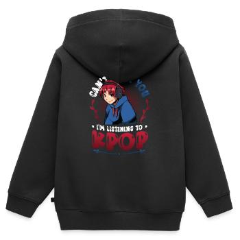 Ich Höre Dich Nicht, Ich Höre Kpop - Kinder Premium Organic Zip Hoodie - Schwarz - Hinten - AI Model Kid Male (0cm)
