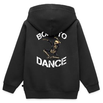 Bone To Dance Skeleton Dicton - Sweat Premium à capuche zippé enfant bio - noir - Dos - AI Model Kid Male (0cm)
