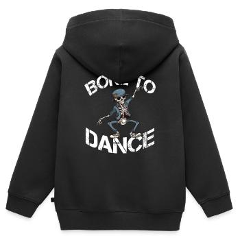 Bone To Dance Funny Dancing Dicton - Sweat Premium à capuche zippé enfant bio - noir - Dos - AI Model Kid Male (0cm)