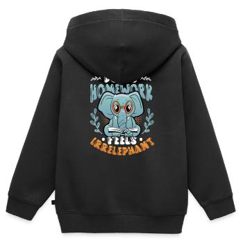 Hausaufgaben machen, fühlt sich nicht gut an - Kinder Premium Organic Zip Hoodie - Schwarz - Hinten - AI Model Kid Male (0cm)