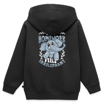 Hausaufgaben machen, fühlt sich nicht gut an - Kinder Premium Organic Zip Hoodie - Schwarz - Hinten - AI Model Kid Male (0cm)