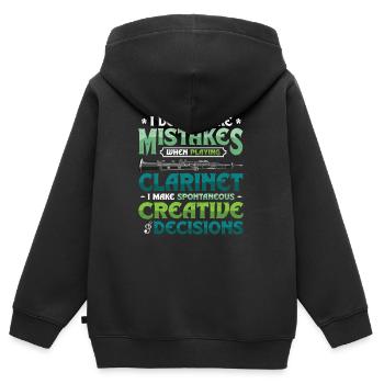 Clarinettiste, fait de la créativité spontanée - Sweat Premium à capuche zippé enfant bio - noir - Dos - AI Model Kid Male (0cm)
