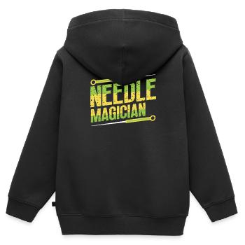 Magicien de l’aiguille, acupuncteur - Sweat Premium à capuche zippé enfant bio - noir - Dos - AI Model Kid Male (0cm)