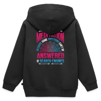 Lustige Meditation, Spirituelle Meditation - Kinder Premium Organic Zip Hoodie - Schwarz - Hinten - AI Model Kid Male (0cm)