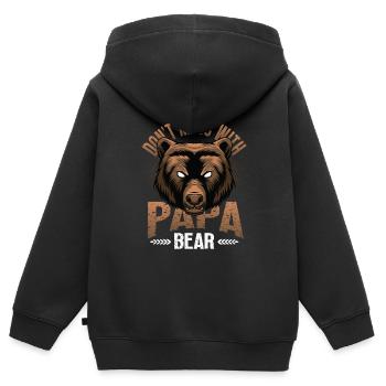 Don't mess with dad - Kids Premium Organic Zip-up Hoodie - black - Back - AI Model Kid Male (0cm)
