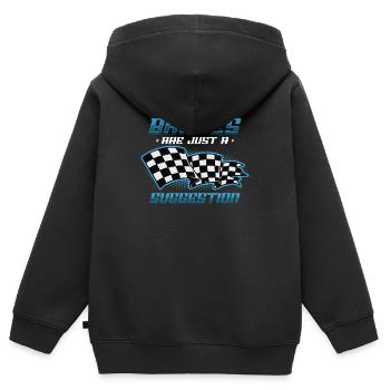 Les freins ne sont qu’une suggestion, Racing Checkered - Sweat Premium à capuche zippé enfant bio - noir - Dos - AI Model Kid Male (0cm)