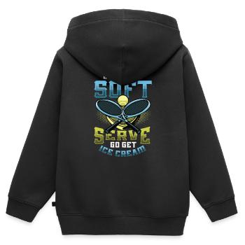 Wenn Sie Ein Softeis Wollen, Holen Sie Sich Eins - Kinder Premium Organic Zip Hoodie - Schwarz - Hinten - AI Model Kid Male (0cm)