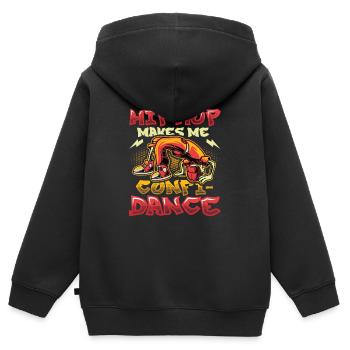 Hip Hop Macht Mich Zuversichtlich, Hip Hop Tanzen - Kinder Premium Organic Zip Hoodie - Schwarz - Hinten - AI Model Kid Male (0cm)