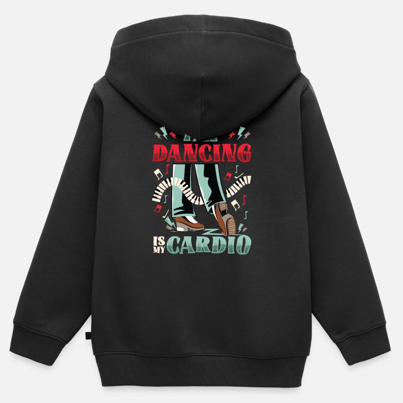 Il tip tap è il mio cardio - Felpa Premium con cappuccio con zip bambino bio - nero