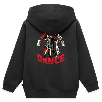 Warum Gehen, Wenn Man Steppen Kann? - Kinder Premium Organic Zip Hoodie - Schwarz - Hinten - AI Model Kid Male (0cm)