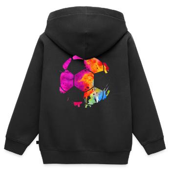 FUßBALLER FUßBALLSPIELER FUßBALL - Kinder Premium Organic Zip Hoodie - Schwarz - Hinten - AI Model Kid Male (0cm)