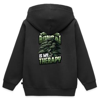 Das Trimmen Von Bonsai Ist Meine Therapie Bonsai - Kinder Premium Organic Zip Hoodie - Schwarz - Hinten - AI Model Kid Male (0cm)