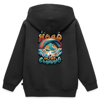 Fallschirmspringen Parachute Skydiving Paraglider - Kinder Premium Organic Zip Hoodie - Schwarz - Hinten - AI Model Kid Male (0cm)