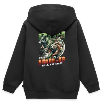 Financial Freedom Actions Investisseur Marché boursier - Sweat Premium à capuche zippé enfant bio - noir - Dos - AI Model Kid Male (0cm)