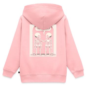 Poignée de main squelette de loyauté - Sweat Premium à capuche zippé enfant bio - rose - Dos - AI Model Kid Female (0cm)