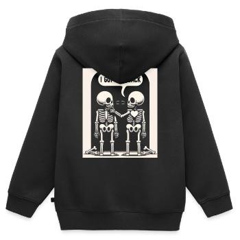 Skelette Händedruck der Loyalität - Kinder Premium Organic Zip Hoodie - Schwarz - Hinten - AI Model Kid Male (0cm)