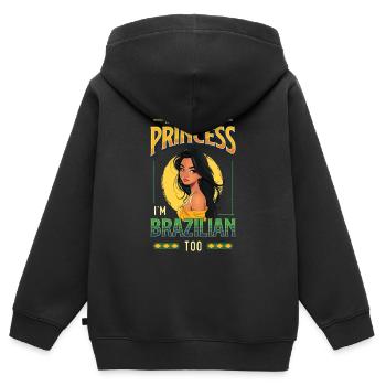 Mädchen Brazilianische Herkunft Brasilien - Kinder Premium Organic Zip Hoodie - Schwarz - Hinten - AI Model Kid Male (0cm)