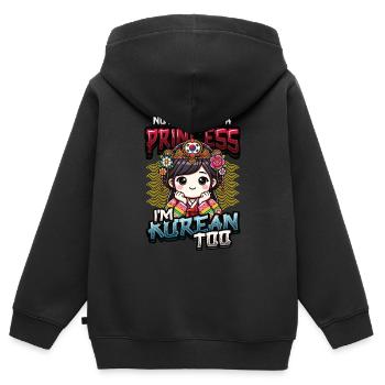 Mädchen Koreanische Herkunft Südkorea - Kinder Premium Organic Zip Hoodie - Schwarz - Hinten - AI Model Kid Male (0cm)