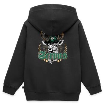 Servus Bayern Dialekt Tracht Trachtenshirt Herren - Kinder Premium Organic Zip Hoodie - Schwarz - Hinten - AI Model Kid Male (0cm)