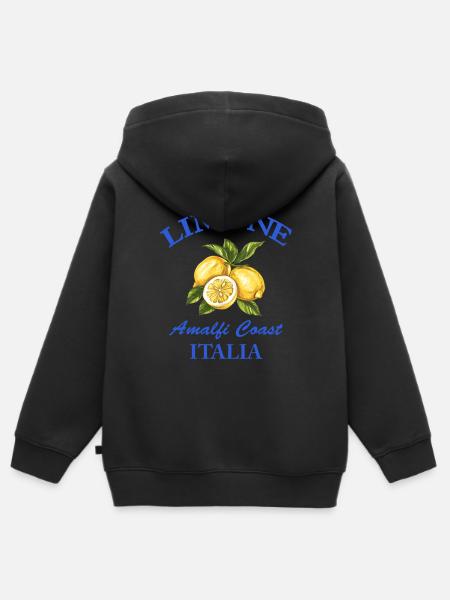 Lemon Zitrone Italia - Kinder Premium Organic Zip Hoodie - Schwarz