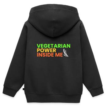vegetarische Kraft in mir - Kinder Premium Organic Zip Hoodie - Schwarz - Hinten - AI Model Kid Male (0cm)