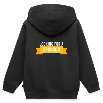 Rechercher un sponsor - Sweat Premium à capuche zippé enfant bio - noir - Dos - AI Model Kid Male (0cm)