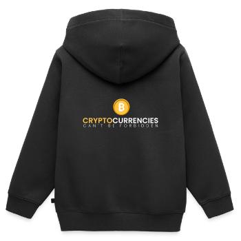 Kryptos können nicht verboten werden - Kinder Premium Organic Zip Hoodie - Schwarz - Hinten - AI Model Kid Male (0cm)