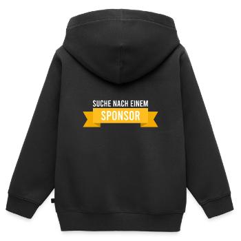 suche nach einem Sponsor - Kinder Premium Organic Zip Hoodie - Schwarz - Hinten - AI Model Kid Male (0cm)