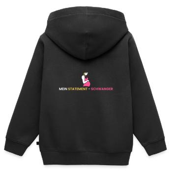 Mein Statement - schwanger - Kinder Premium Organic Zip Hoodie - Schwarz - Hinten - AI Model Kid Male (0cm)