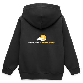 plus de risque = plus de rendement - Sweat Premium à capuche zippé enfant bio - noir - Dos - AI Model Kid Male (0cm)