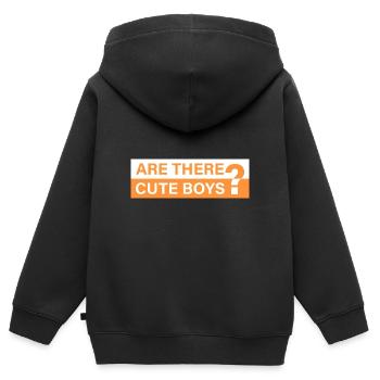Y a-t-il des mecs mignons? - Sweat Premium à capuche zippé enfant bio - noir - Dos - AI Model Kid Male (0cm)