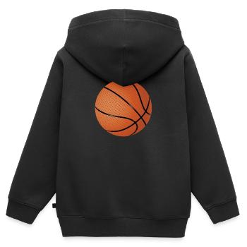 Basketball T-Shirt Orange - Kinder Premium Organic Zip Hoodie - Schwarz - Hinten - AI Model Kid Male (0cm)