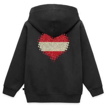 J'adore l'Autriche - la tradition de la fierté locale de coeur - Sweat Premium à capuche zippé enfant bio - noir - Dos - AI Model Kid Male (0cm)