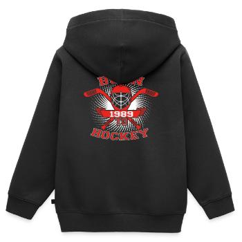 né à cadeau de hockey icehockey 1989 - Sweat Premium à capuche zippé enfant bio - noir - Dos - AI Model Kid Male (0cm)