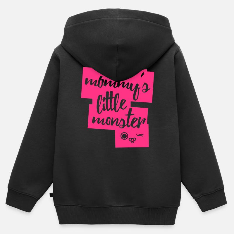 Mommys Little Monster - Sweat Premium à capuche zippé enfant bio - noir