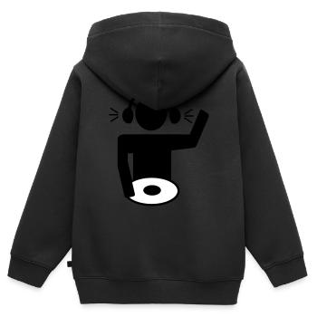 DJ - Kinder Premium Organic Zip Hoodie - Schwarz - Hinten - AI Model Kid Male (0cm)