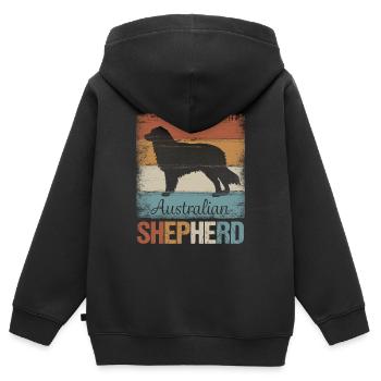Australian Shepherd - Kinder Premium Organic Zip Hoodie - Schwarz - Hinten - AI Model Kid Male (0cm)