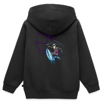 kitesurfing - Kids Premium Organic Zip-up Hoodie - black - Back - AI Model Kid Male (0cm)