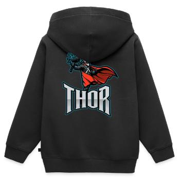 Thor - Sweat Premium à capuche zippé enfant bio - noir - Dos - AI Model Kid Male (0cm)