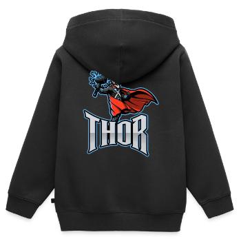 Thor - Sweat Premium à capuche zippé enfant bio - noir - Dos - AI Model Kid Male (0cm)