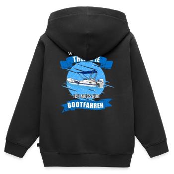 Therapie Boot fahren Motorboot Schlauchboot - Kinder Premium Organic Zip Hoodie - Schwarz - Hinten - AI Model Kid Male (0cm)